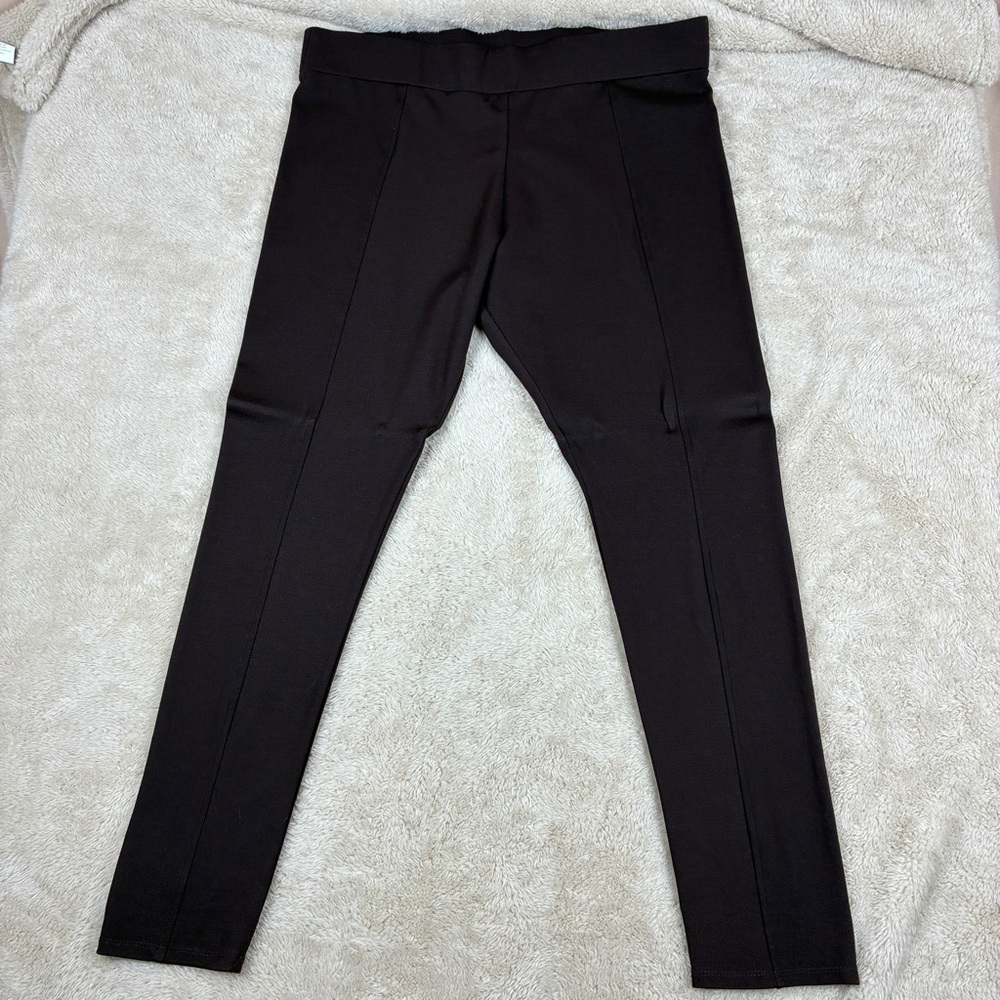 Philosophy Women Leggings XL Brown High Rise Minimalist Modern Noir Workleisure
